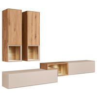 WOHNWAND  Sandfarben, Wildeiche 280/190/39 cm  - Sandfarben/Wildeiche, Design, Holz/Holzwerkstoff (280/190/39cm) - Dieter Knoll
