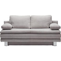 SCHLAFSOFA Chenille Hellgrau  - Chromfarben/Hellgrau, Design, Textil/Metall (194/96/86cm) - Novel