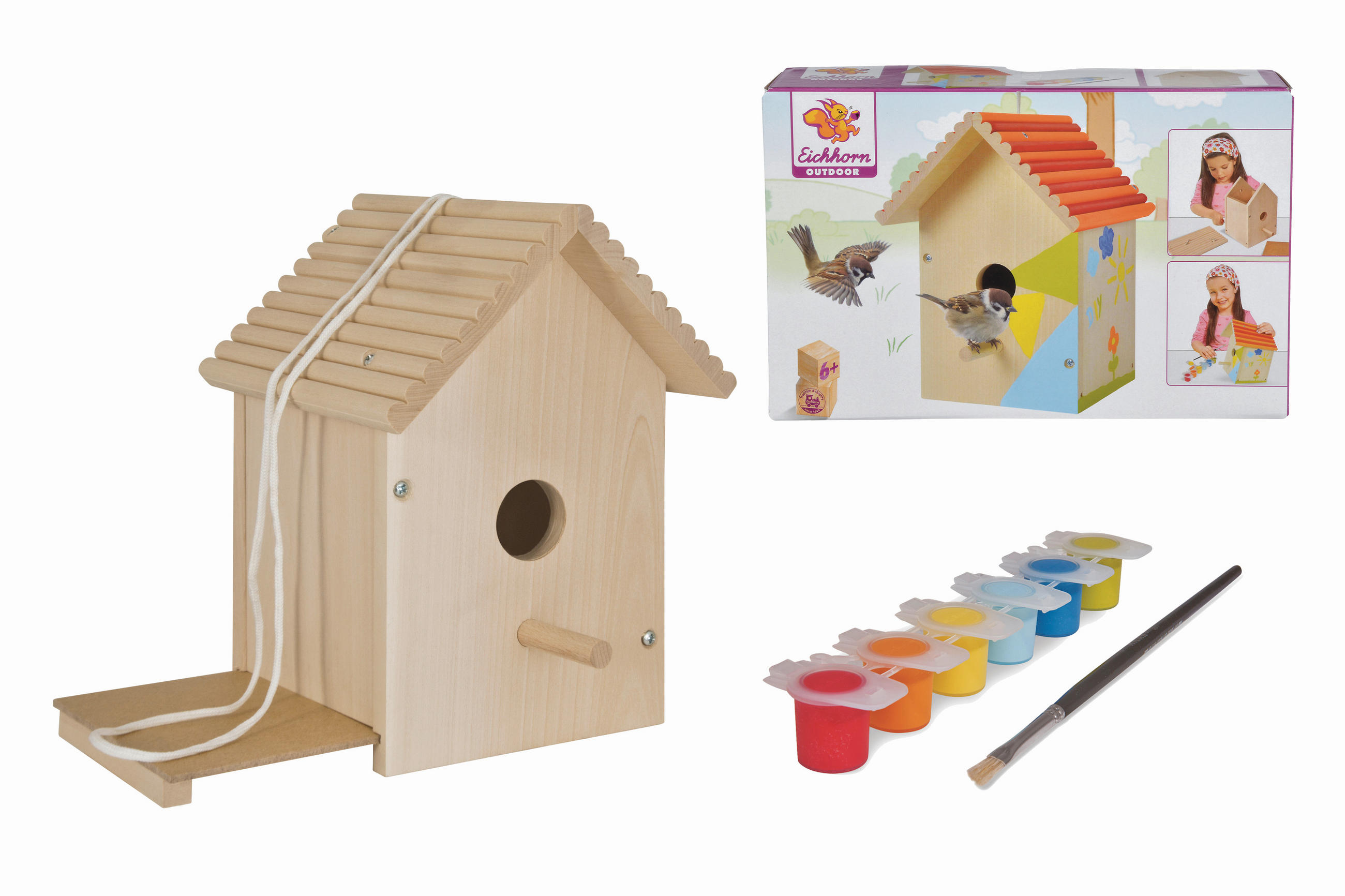 Eichhorn Vogelhaus Outdoor Vogelhaus Mehrfarbig, Natur 14x24x14 cm