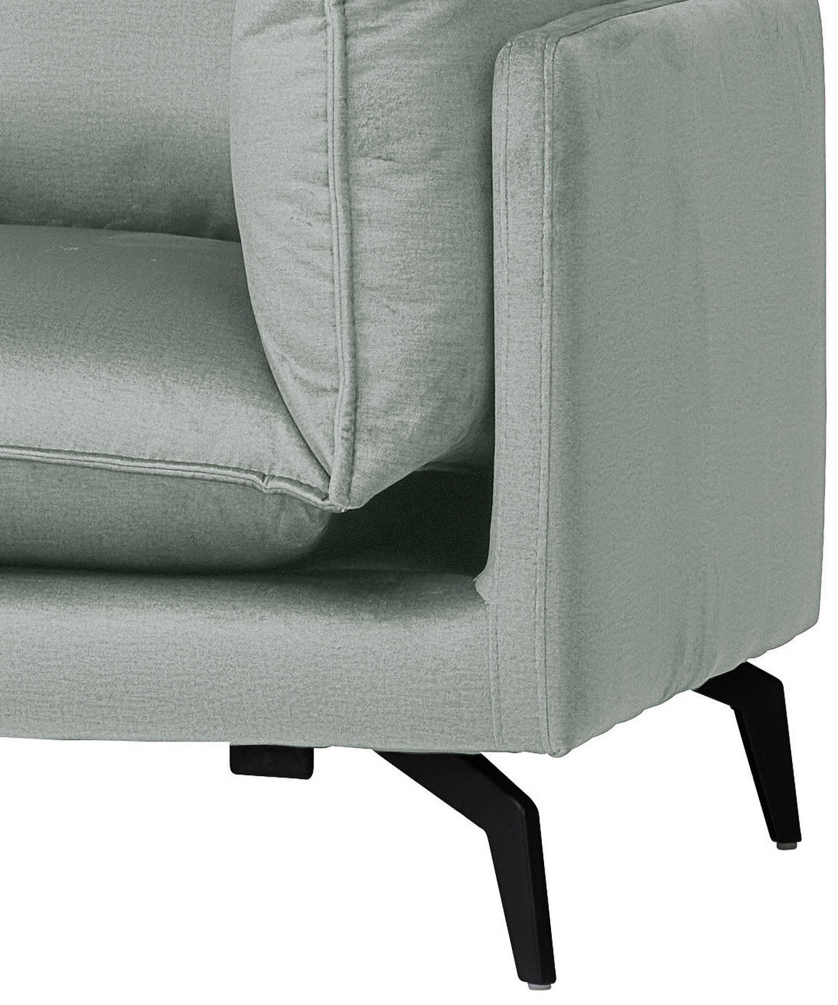 HÖRNSOFFA i sammet ljusgrå  - ljusgrå/svart, Design, metall/textil (200/241cm) - Carryhome