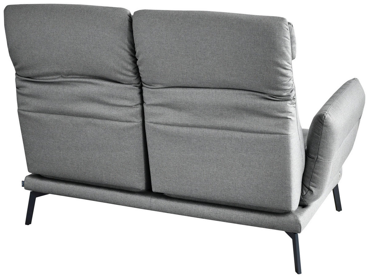 2-SITZER-SOFA Flachgewebe Grau  - Schwarz/Grau, Design, Textil/Metall (178-226/83-113/96-177cm) - Dieter Knoll