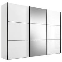 SCHWEBETÜRENSCHRANK in Weiss  - Weiss/Schwarz, Konventionell, Glas/Holzwerkstoff (280/222/68cm) - Moderano