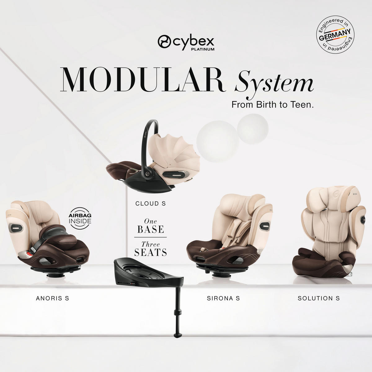 REBOARDER-KINDERSITZ Sirona Si Style Off White  - Weiß, Basics, Kunststoff/Textil (61/45,5/49,5cm) - cybex PLATINUM