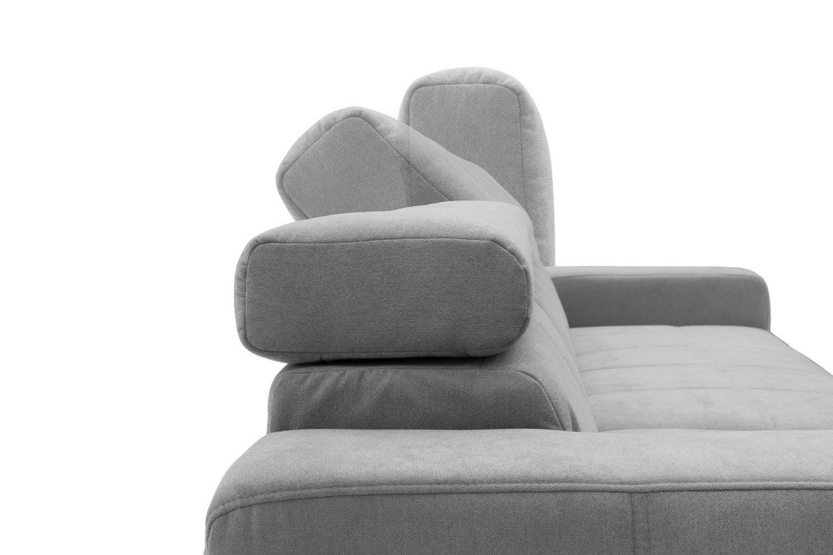 ECKSOFA Dunkelgrau Mikrofaser  - Dunkelgrau/Schwarz, Design, Kunststoff/Textil (175/285cm) - MID.YOU