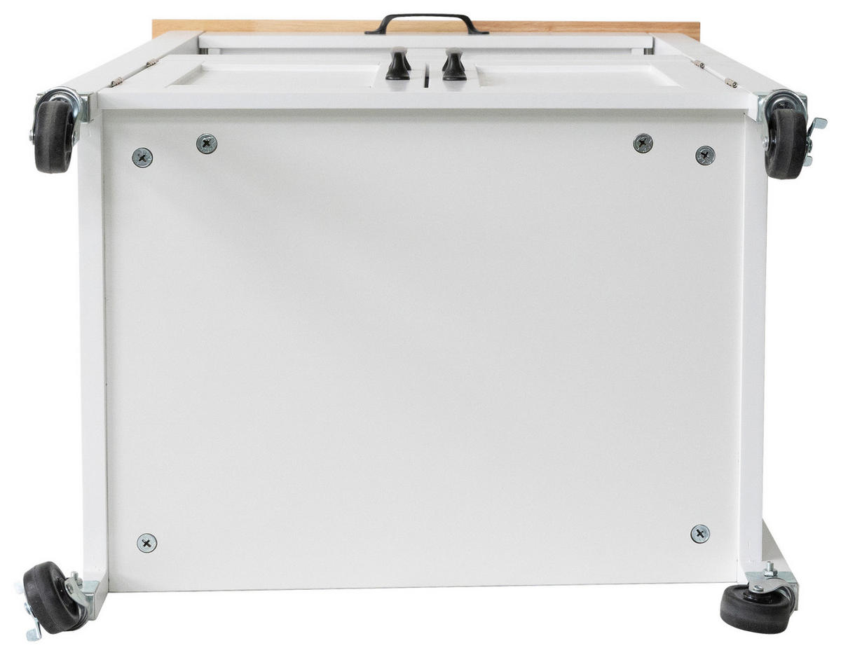 SERVIERWAGEN in Weiß  - Silberfarben/Schwarz, Basics, Holz/Holzwerkstoff (68/89/40cm) - MID.YOU