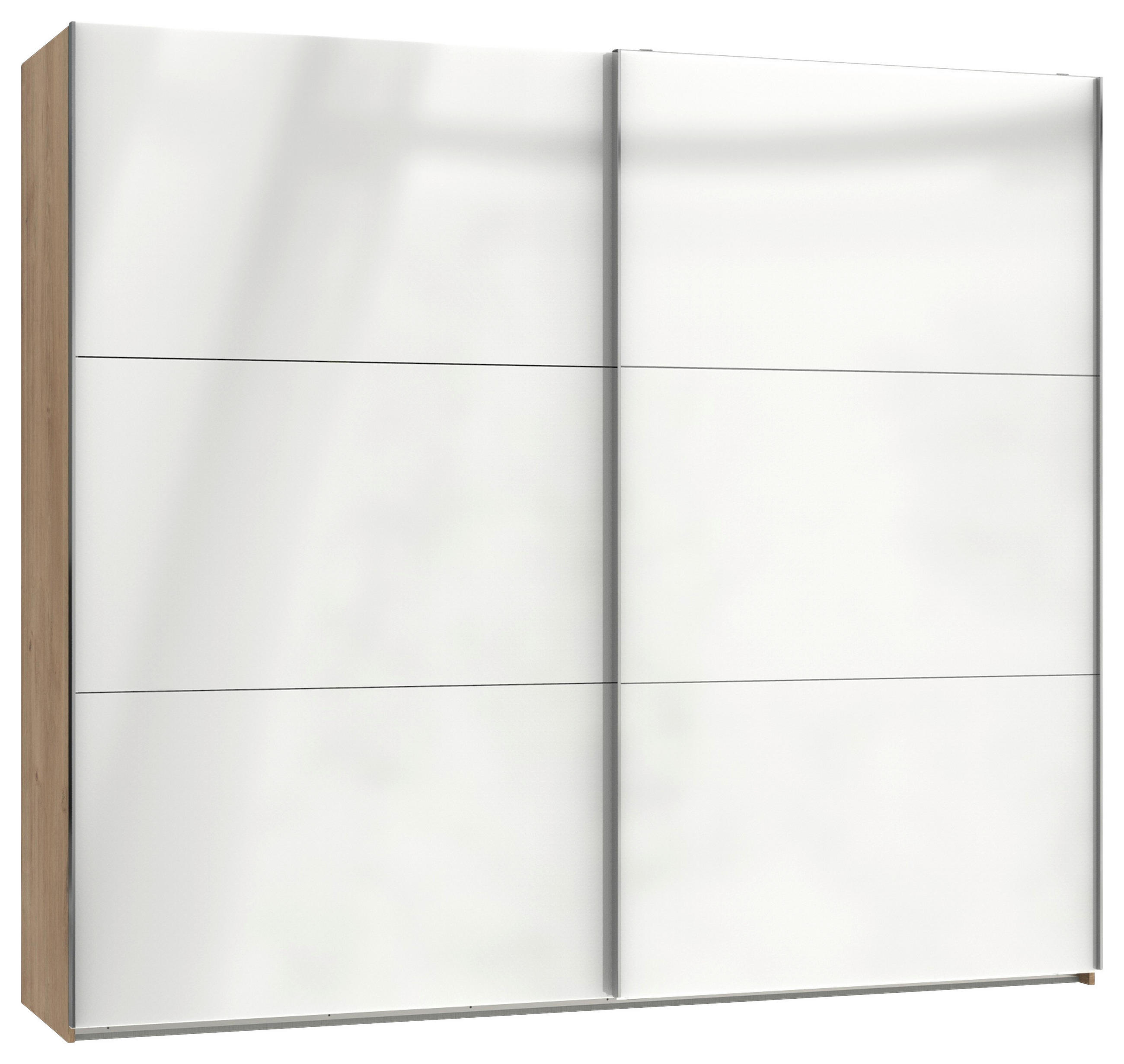 GARDEROB MED SKJUTDÖRRAR 200/216/65 cm 2-dörrar - vit/kromfärg, Modern, trämaterial (200/216/65cm) - MID.YOU