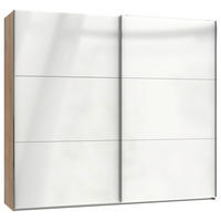 SCHWEBETÜRENSCHRANK in Weiss, Eichefarben  - Chromfarben/Weiss, Modern, Holzwerkstoff (200/216/65cm) - MID.YOU
