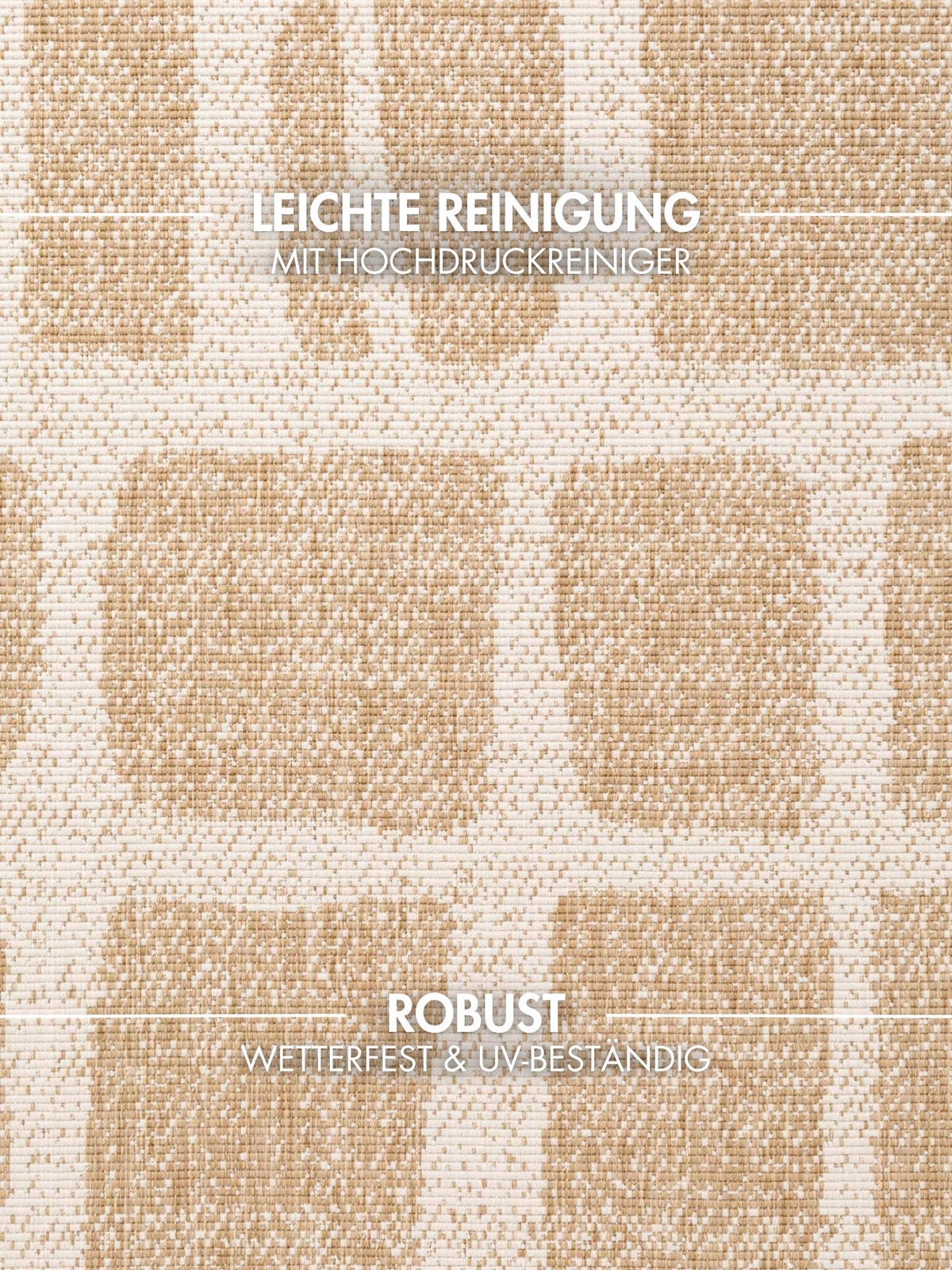 FLACHWEBETEPPICH 160/230 cm Haringey Weiß, Sandfarben rechteckig  - Sandfarben/Weiß, Design, Kunststoff (160/230cm)