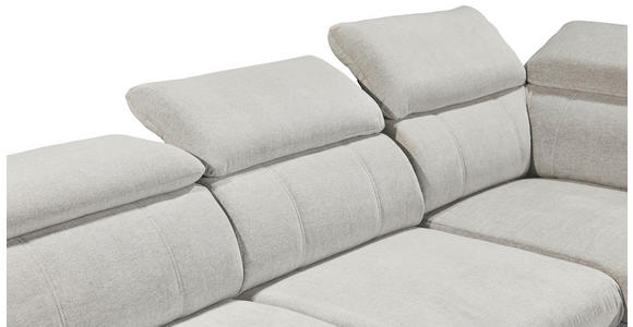 ECKSOFA Hellgrau Mikrovelours  - Hellgrau/Schwarz, KONVENTIONELL, Kunststoff/Textil (274/231cm) - Carryhome