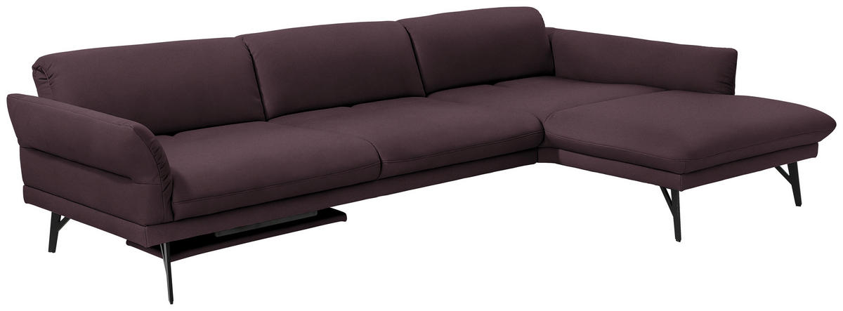 ECKSOFA in Echtleder Dunkelbraun  - Anthrazit/Dunkelbraun, Design, Leder/Metall (308/173cm) - Joop!