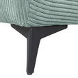 ECKSOFA  in Cord Mintgrün Zierkissen, Rückenkissen, Rücken echt  311/176 cm  - Schwarz/Mintgrün, KONVENTIONELL, Textil/Metall (311/176cm) - Carryhome