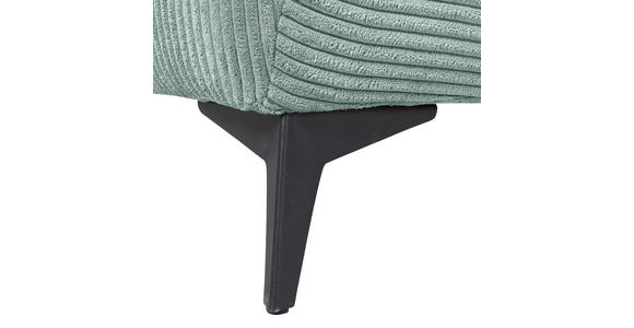ECKSOFA  in Cord Mintgrün Zierkissen, Rückenkissen, Rücken echt  311/176 cm  - Schwarz/Mintgrün, KONVENTIONELL, Textil/Metall (311/176cm) - Carryhome