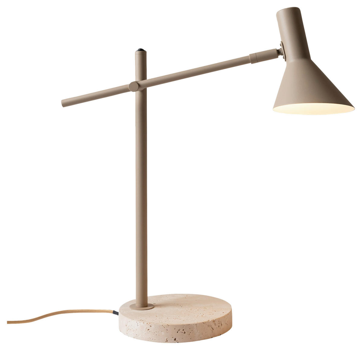 TISCHLEUCHTE - Sandfarben, Design, Stein/Metall (44/18/59cm) - It's about Romi