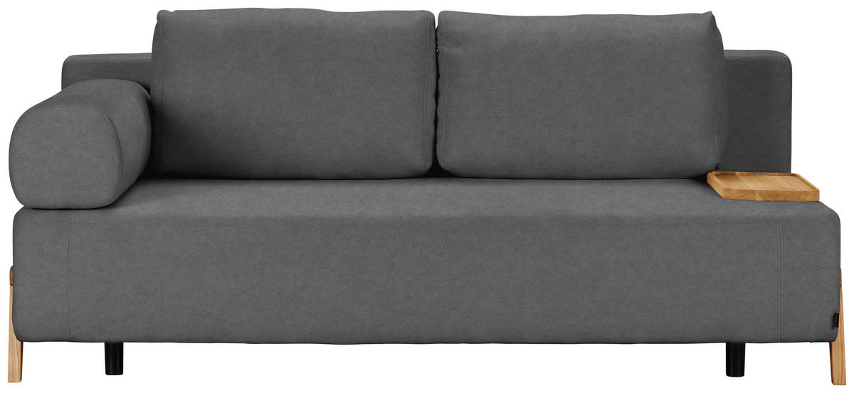 SCHLAFSOFA in Holz, Textil Anthrazit  - Anthrazit/Naturfarben, Design, Holz/Textil (211/88/102cm) - Niels Andersson