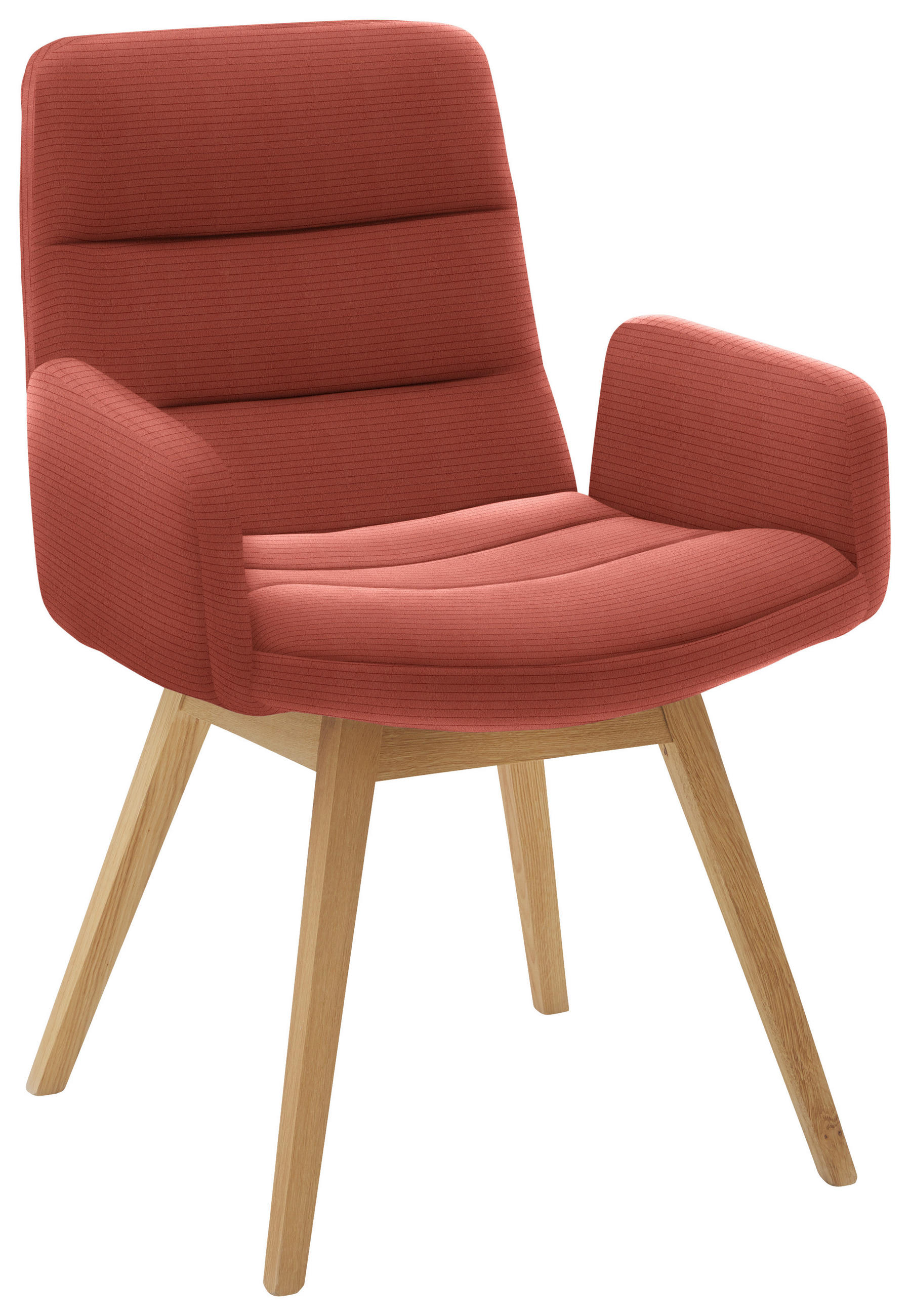 ARMLEHNSTUHL  in Cord  - Aprikose/Naturfarben, Design, Holz/Textil (61/88/66cm) - Dieter Knoll