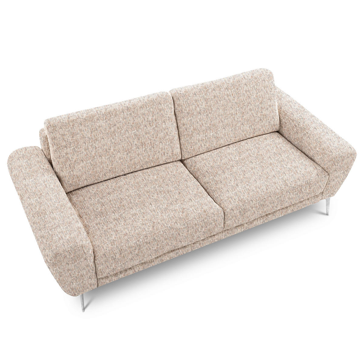 3-SITZER-SOFA SPRING in Webstoff Blau, Gelb, Rot, Weiß Modern  - Chromfarben/Blau, Design, Textil/Metall (187/85/92cm) - Livetastic