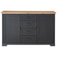 SIDEBOARD  in 165/102/41 cm  - Schwarz/Graphitfarben, Design, Holzwerkstoff/Metall (165/102/41cm) - Landscape