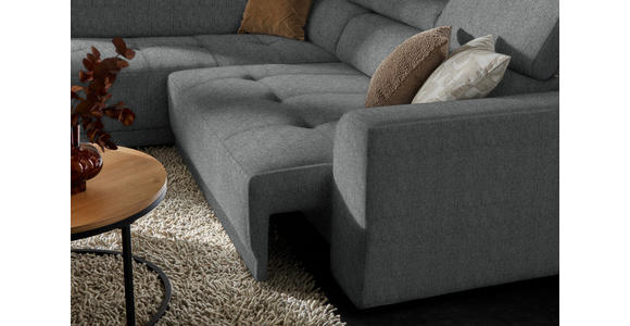 ECKSOFA Dunkelgrau Struktur - Dunkelgrau/Schwarz, Design, Kunststoff/Textil (205/284cm) - Xora
