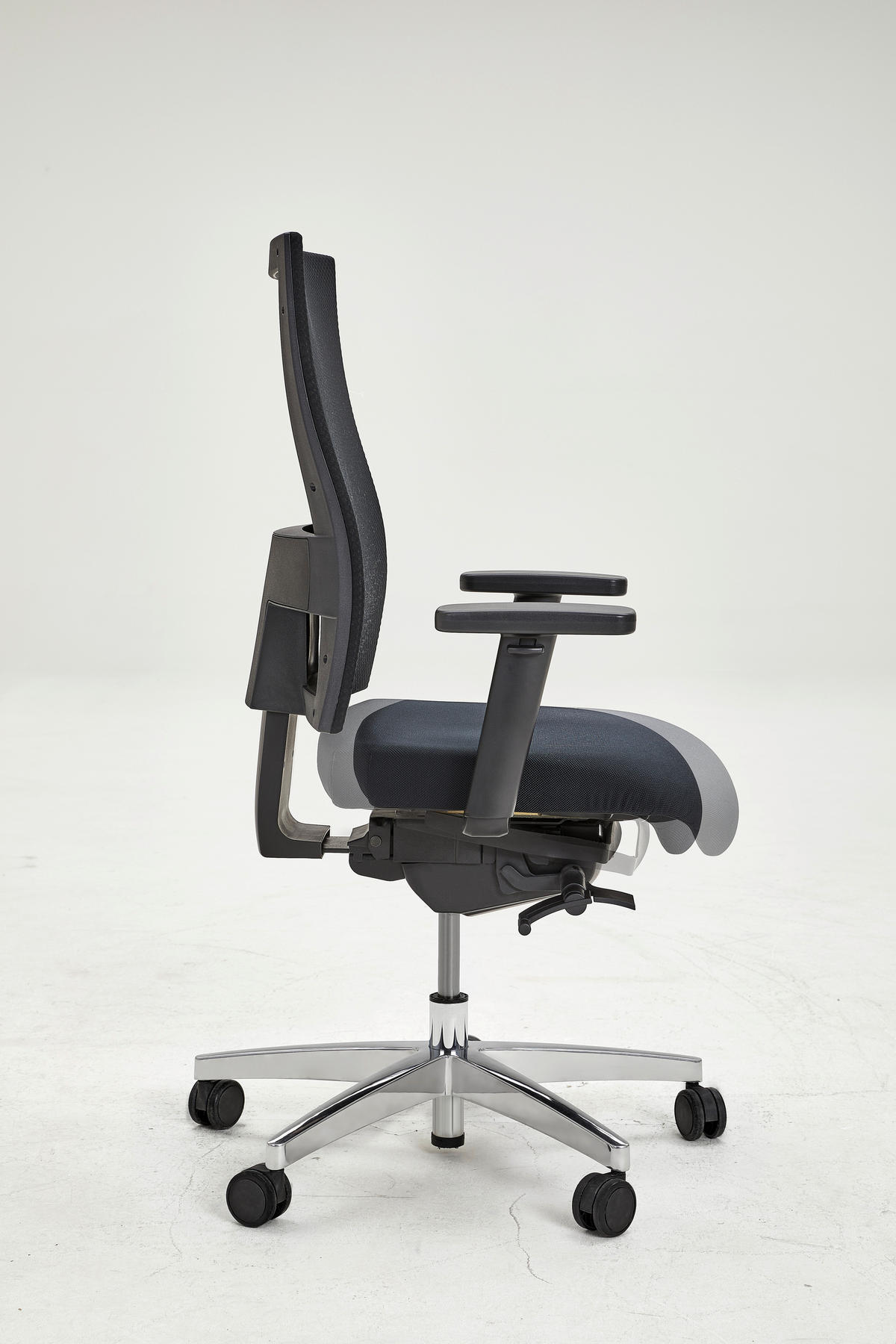 DREHSTUHL Webstoff Schwarz, Alufarben  - Schwarz/Alufarben, Design, Kunststoff/Textil (70/101-113/48cm) - Topstar