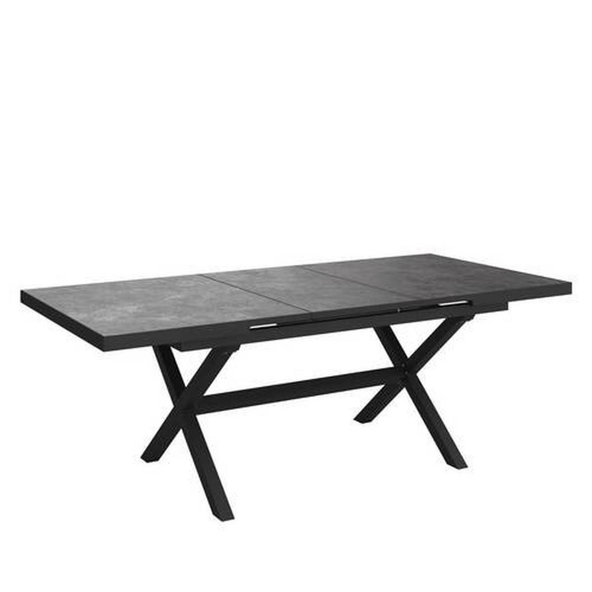 GARTENTISCH 160-210/100/76 cm  - Dunkelgrau/Anthrazit, Basics, Keramik/Metall (160-210/100/76cm) - Amatio