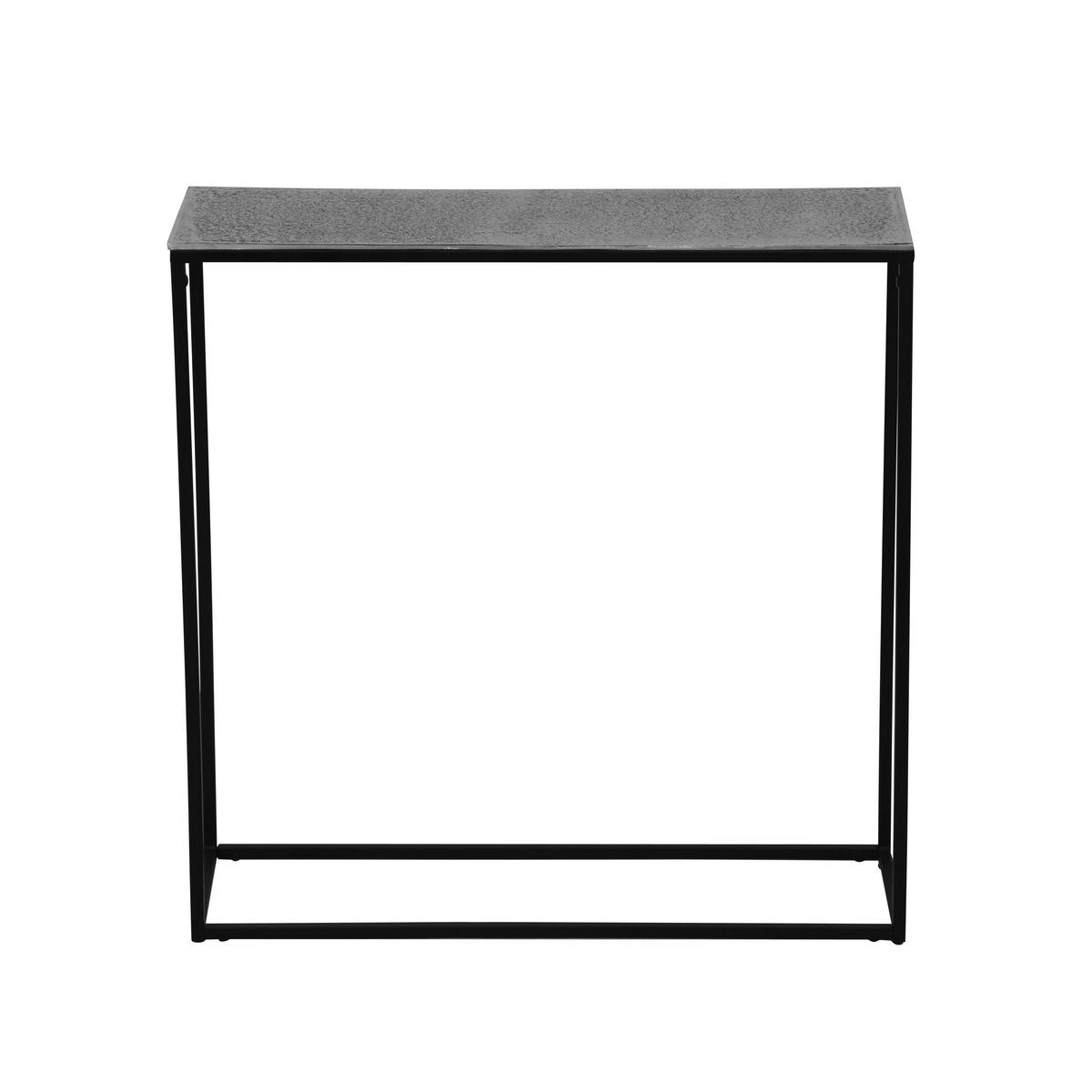 KONSOLENTISCH Schwarz, Silberfarben  - Silberfarben/Schwarz, Design, Metall (80/27/80cm) - Boxxx