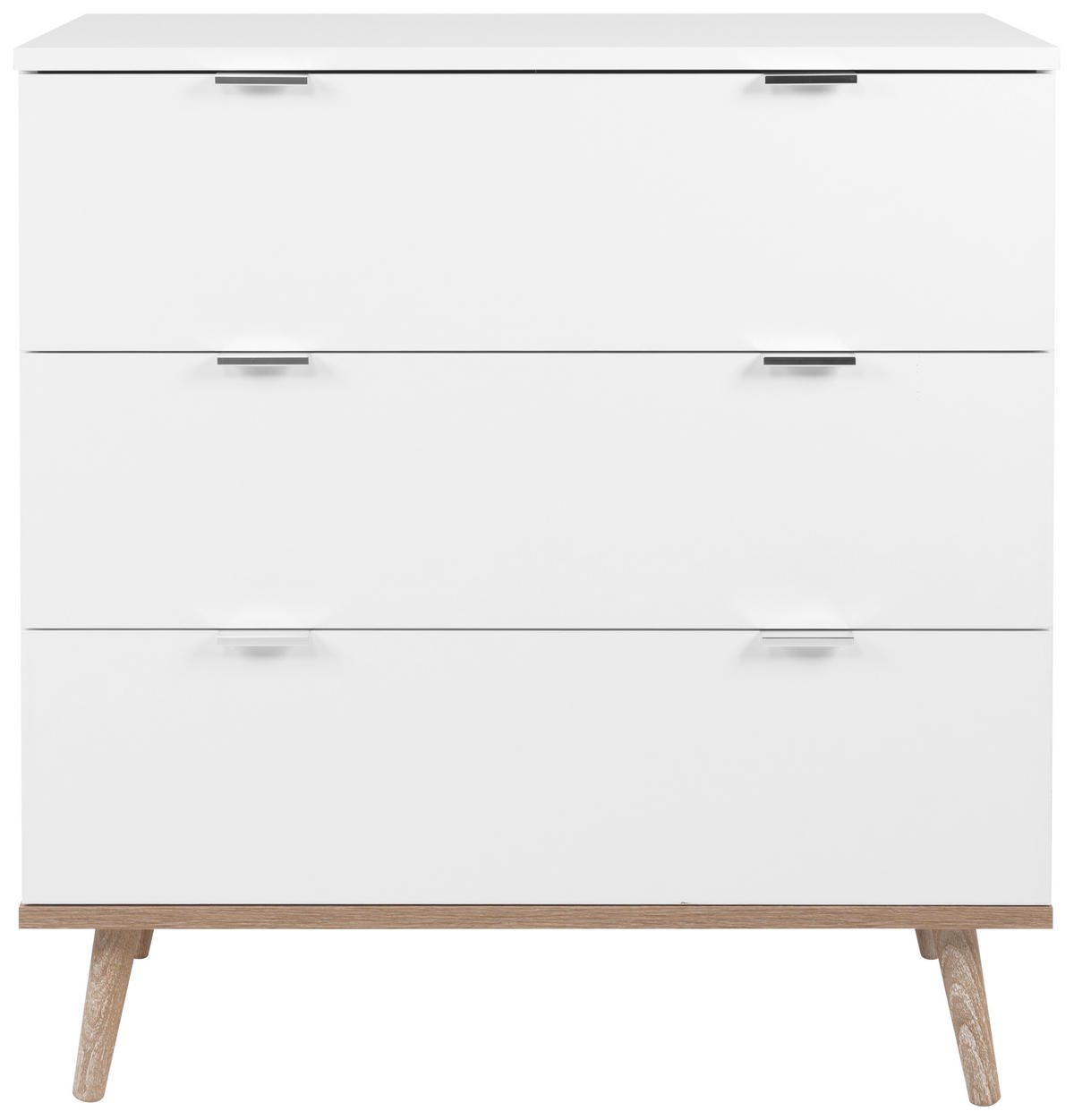 KOMMODE  in 80/86,5/40 cm  - Silberfarben/Weiß, KONVENTIONELL, Holz/Holzwerkstoff (80/86,5/40cm) - MID.YOU