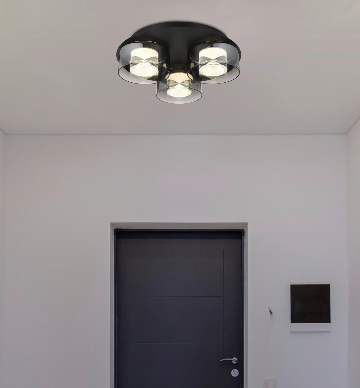 STROPNÉ SVIETIDLO, 38/11,5 cm  - číra/čierna, Design, kov/plast (38/11,5cm) - Collet's Monde