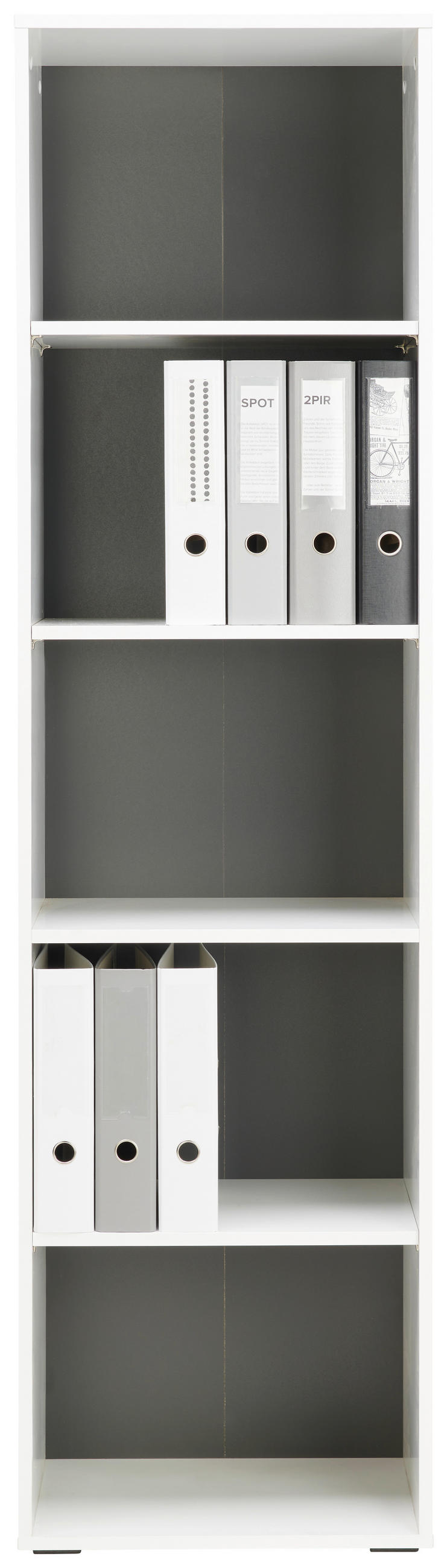 REGÁL, antracitová, biela, 50/185,6/40 cm - biela/antracitová, Basics, kompozitné drevo/plast (50/185,6/40cm) - Hom`in