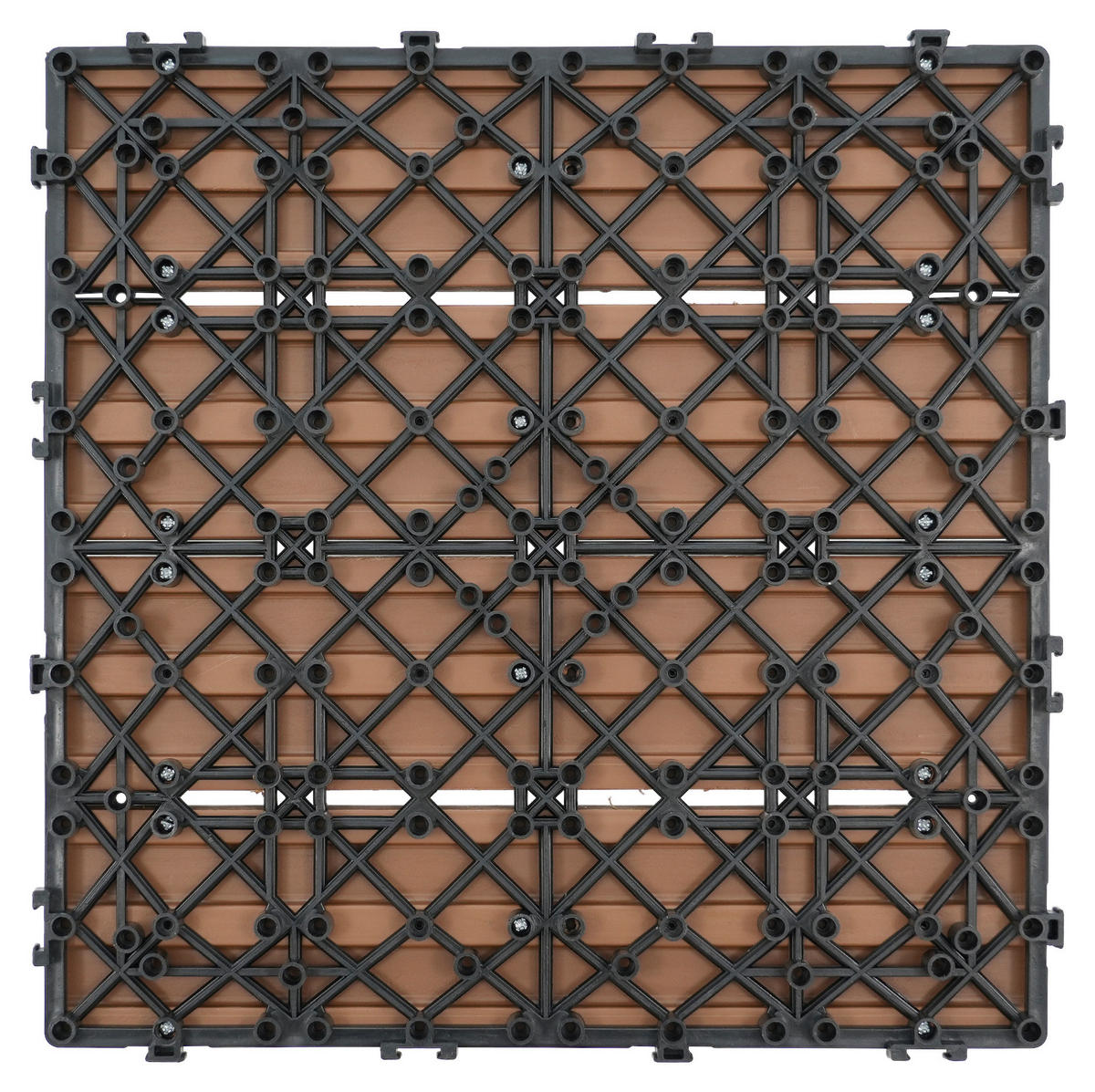 TERRASSENFLIESE 11 Stück  - Teakfarben, KONVENTIONELL, Holzwerkstoff (30/30/2,1cm) - Ambia Garden