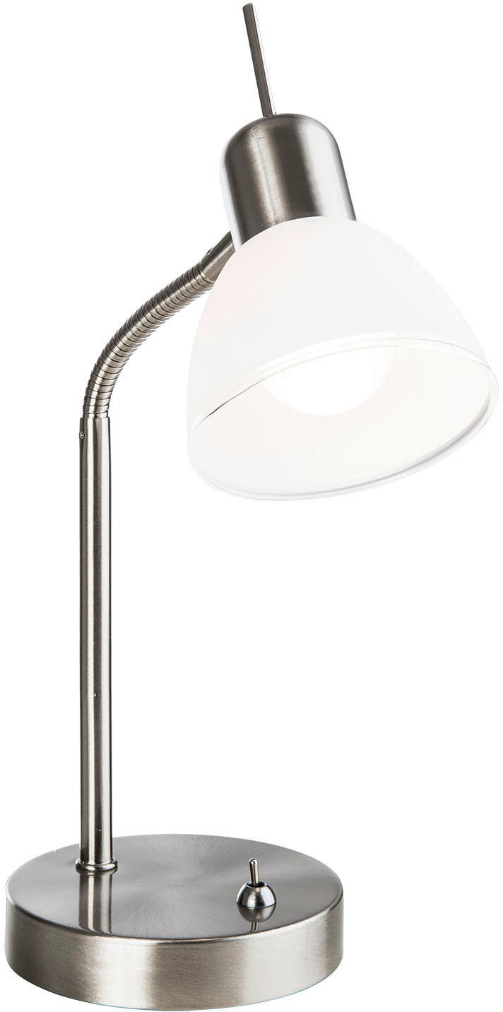 LED-TISCHLEUCHTE 13/35 cm   - Weiß/Nickelfarben, MODERN, Glas/Metall (13/35cm) - Novel