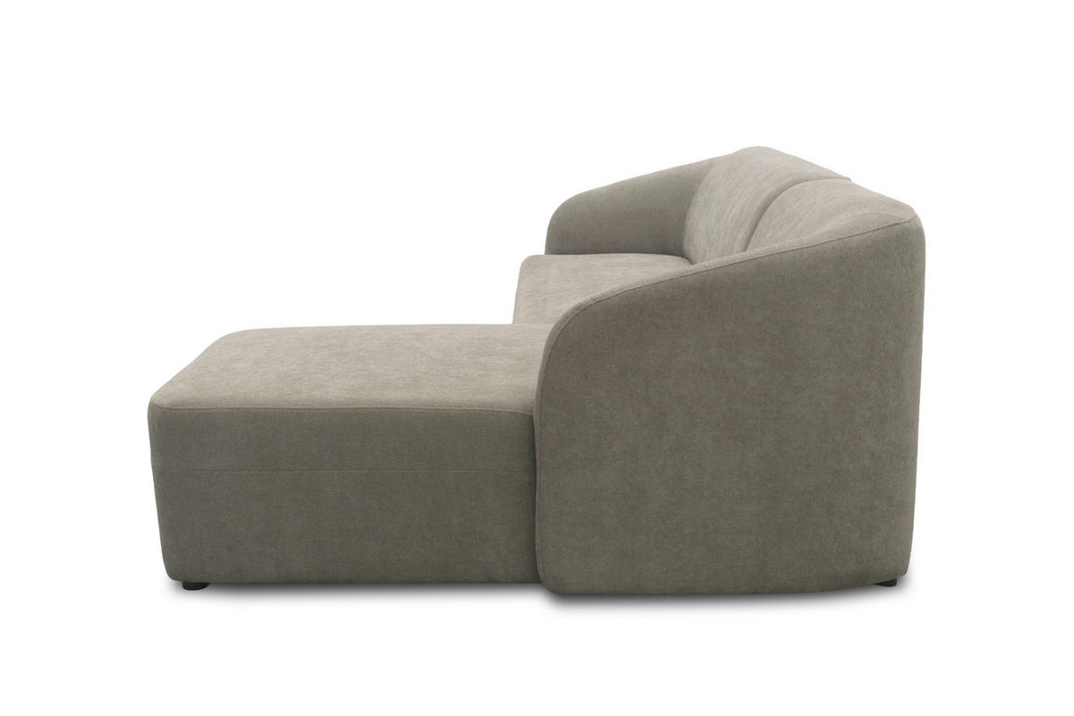 ECKSOFA 100 033 Taupe Webstoff Rücken echt  - Taupe/Schwarz, MODERN, Kunststoff/Textil (230/148cm) - Livetastic