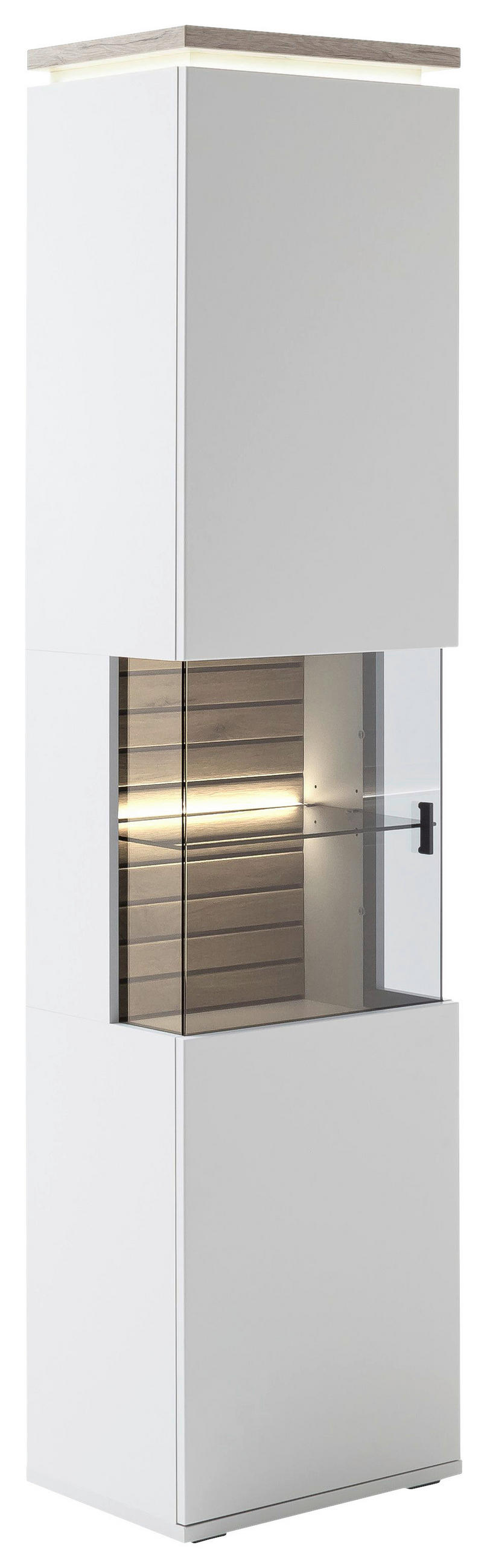 VITRINE  in Grau, Eichefarben - Eichefarben/Grau, Design, Holzwerkstoff (50/207/37cm) - Stylife