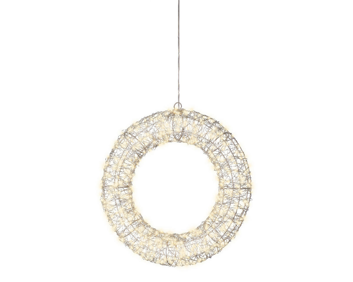 LED-WEIHNACHTSFIGUR - Silberfarben/Weiß, KONVENTIONELL, Metall (7,00/38,00/38,00cm)