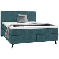 BOXSPRINGBETT 180/200 cm  in Blau  - Blau/Schwarz, Konventionell, Holz/Textil (180/200cm) - Voleo