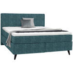 BOXSPRINGBETT 160/200 cm  in Blau  - Blau/Schwarz, KONVENTIONELL, Holz/Textil (160/200cm) - Voleo