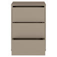 NACHTSCHRANK 50/69/42 cm  - Taupe/Silberfarben, Trend, Holzwerkstoff/Kunststoff (50/69/42cm) - Carryhome