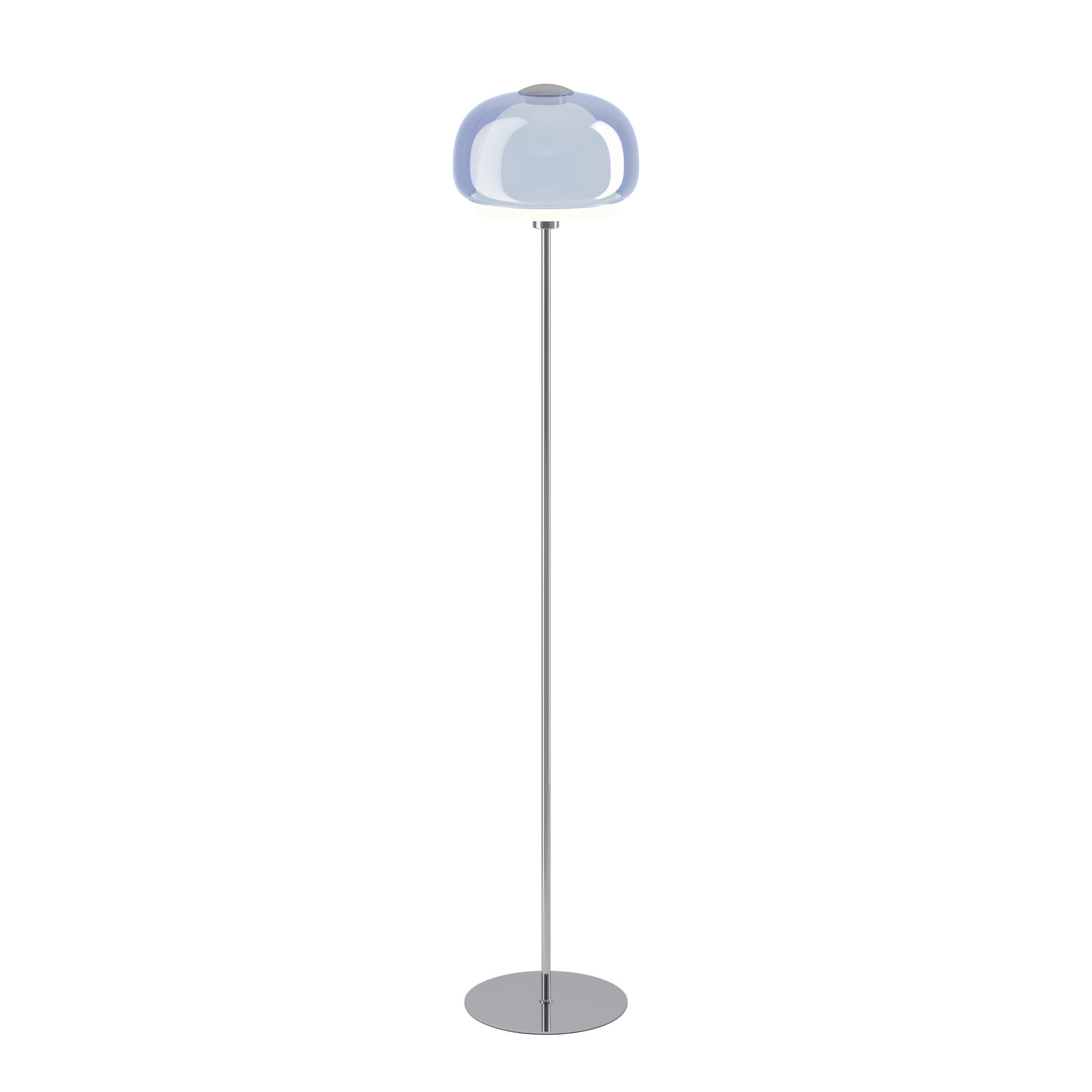 STEHLEUCHTE 22/160 cm  - Blau/Weiß, Design, Glas/Metall (22/160cm)