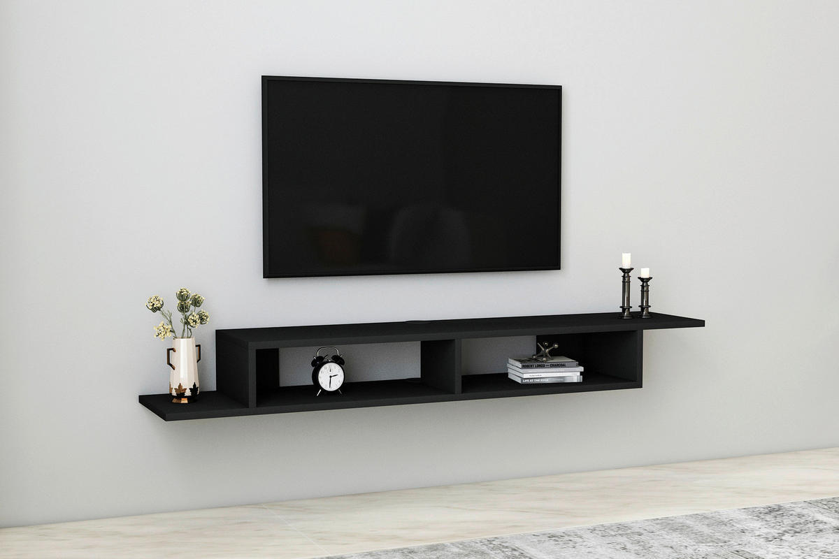 WANDBOARD in 149/16,4/29,6 cm Schwarz  - Schwarz, Design, Holzwerkstoff (149/16,4/29,6cm) - Livetastic