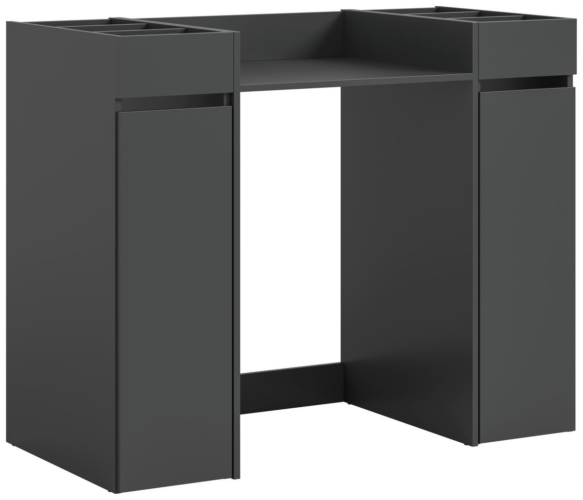 WASCHMASCHINENSCHRANK 124/101/60 cm Anthrazit  - Anthrazit/Schwarz, Basics, Holzwerkstoff/Kunststoff (124/101/60cm) - MID.YOU