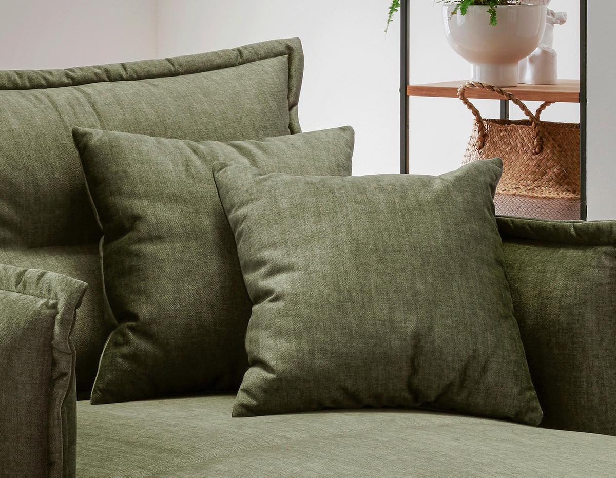XXL-SESSEL in Velours Grün  - Schwarz/Grün, Modern, Textil/Metall (111/101/167cm) - Livetastic