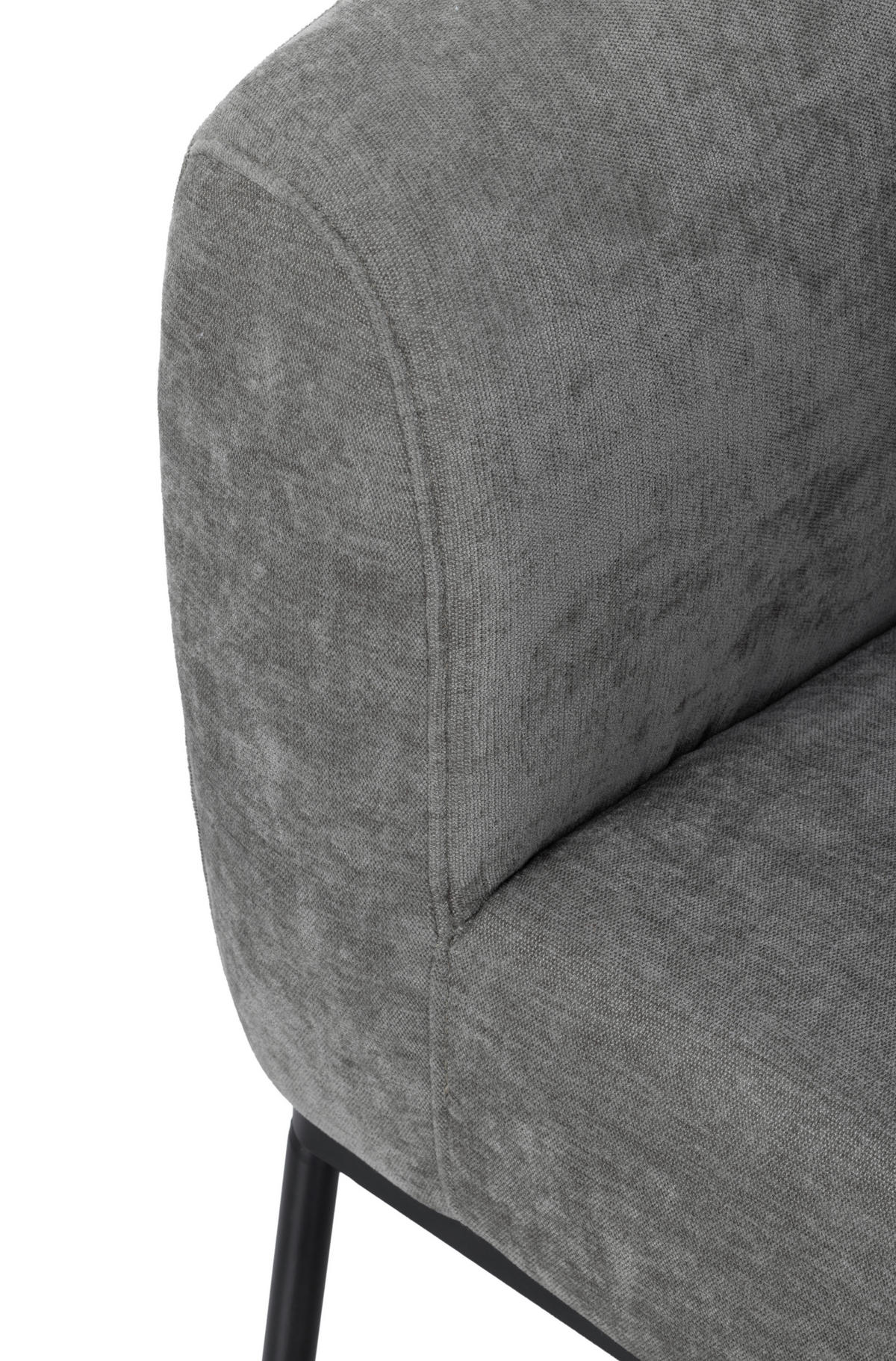 ARMLEHNSTUHL  inklusive Armlehnen Leinenoptik  Grau, Schwarz  - Schwarz/Grau, Design, Textil/Metall (73/81/63cm) - Stylife
