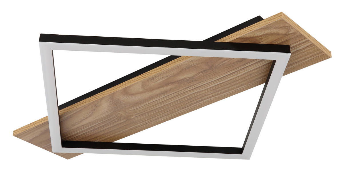 LED-DECKENLEUCHTE    52/46,7/6 cm  - Dunkelbraun/Opal, Natur, Holzwerkstoff/Kunststoff (52/46,7/6cm) - Globo