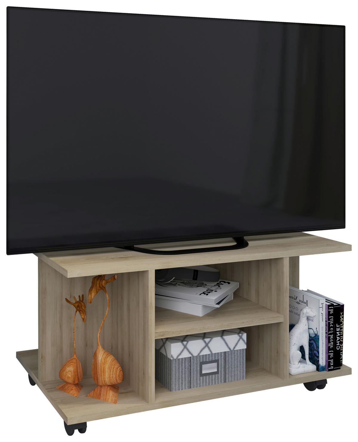 TV-RACK Holzwerkstoff Buchefarben  - Buchefarben, MODERN, Holzwerkstoff/Kunststoff (80/40/40cm) - MID.YOU
