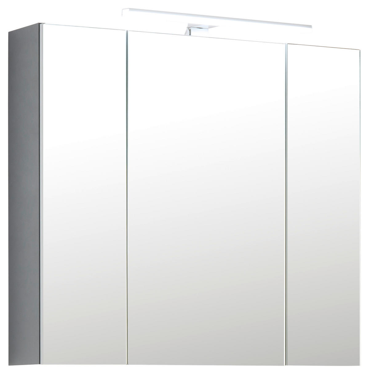 SPIEGELSCHRANK 80/74,4/16 cm  - Anthrazit, Basics, Glas/Holzwerkstoff (80/74,4/16cm) - home24