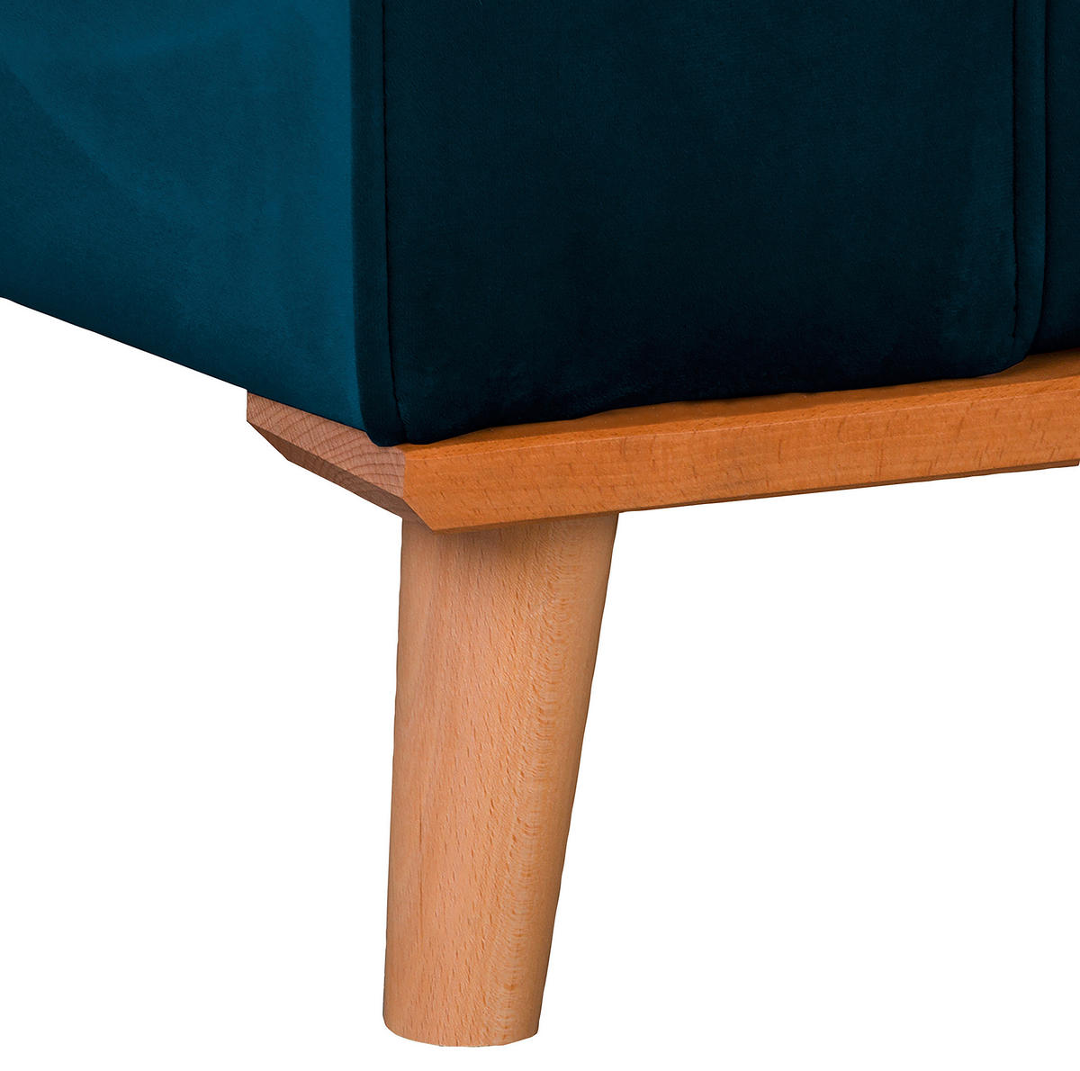 ECKSOFA Mikrofaser Blau  - Wengefarben/Blau, Design, Holz/Textil (230/150cm) - Livetastic