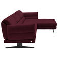 ECKSOFA  in Flachgewebe Weinrot  279-327/176-217 cm  - Weinrot/Schwarz, Design, Textil/Metall (279-327/176-217cm) - Dieter Knoll