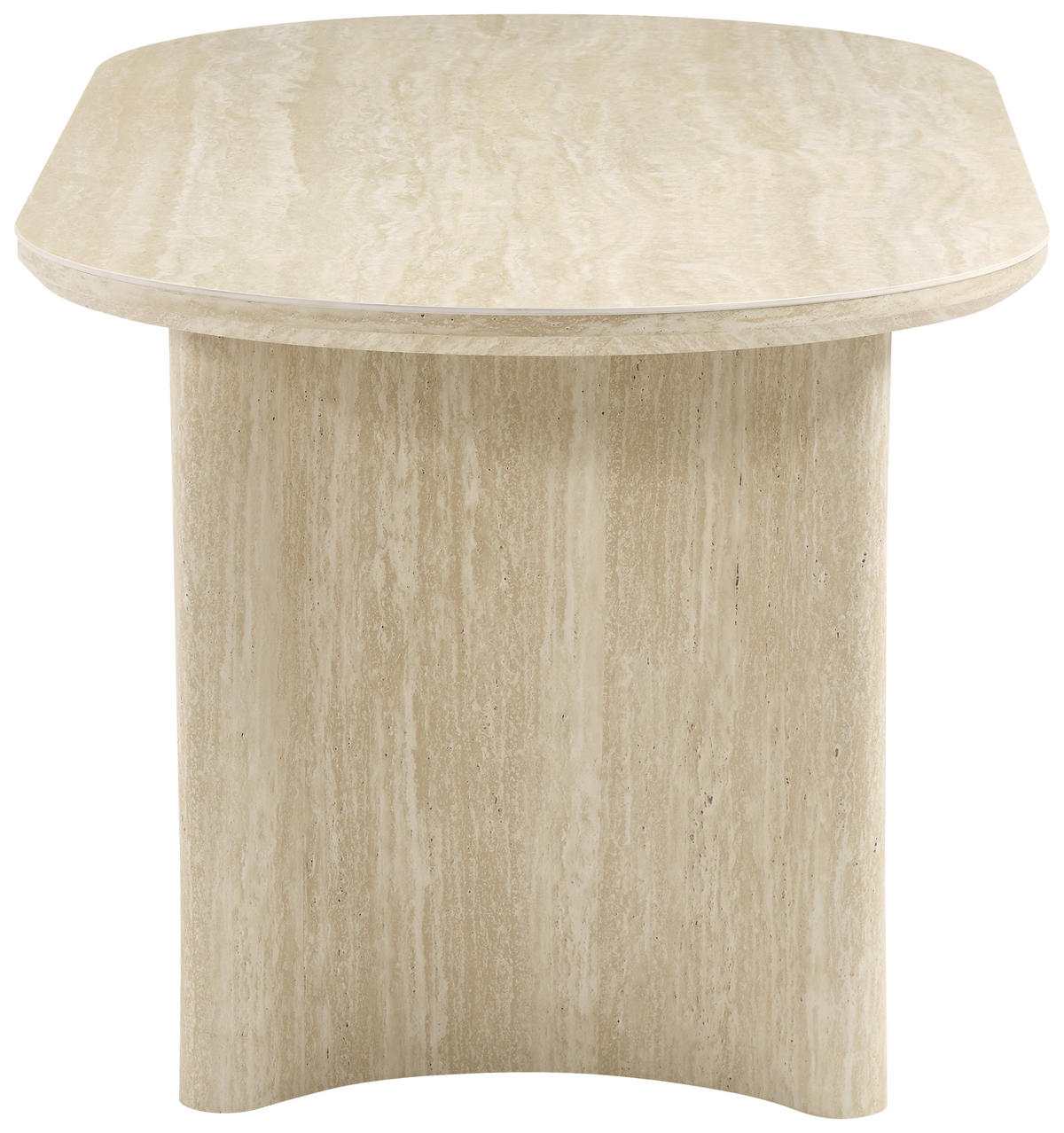 ESSTISCH 180/90/76 cm Nachbildung  Stein, Holzwerkstoff oval Eichefarben, Beige  - Eichefarben/Beige, MODERN, Holzwerkstoff/Stein (180/90/76cm) - P & B