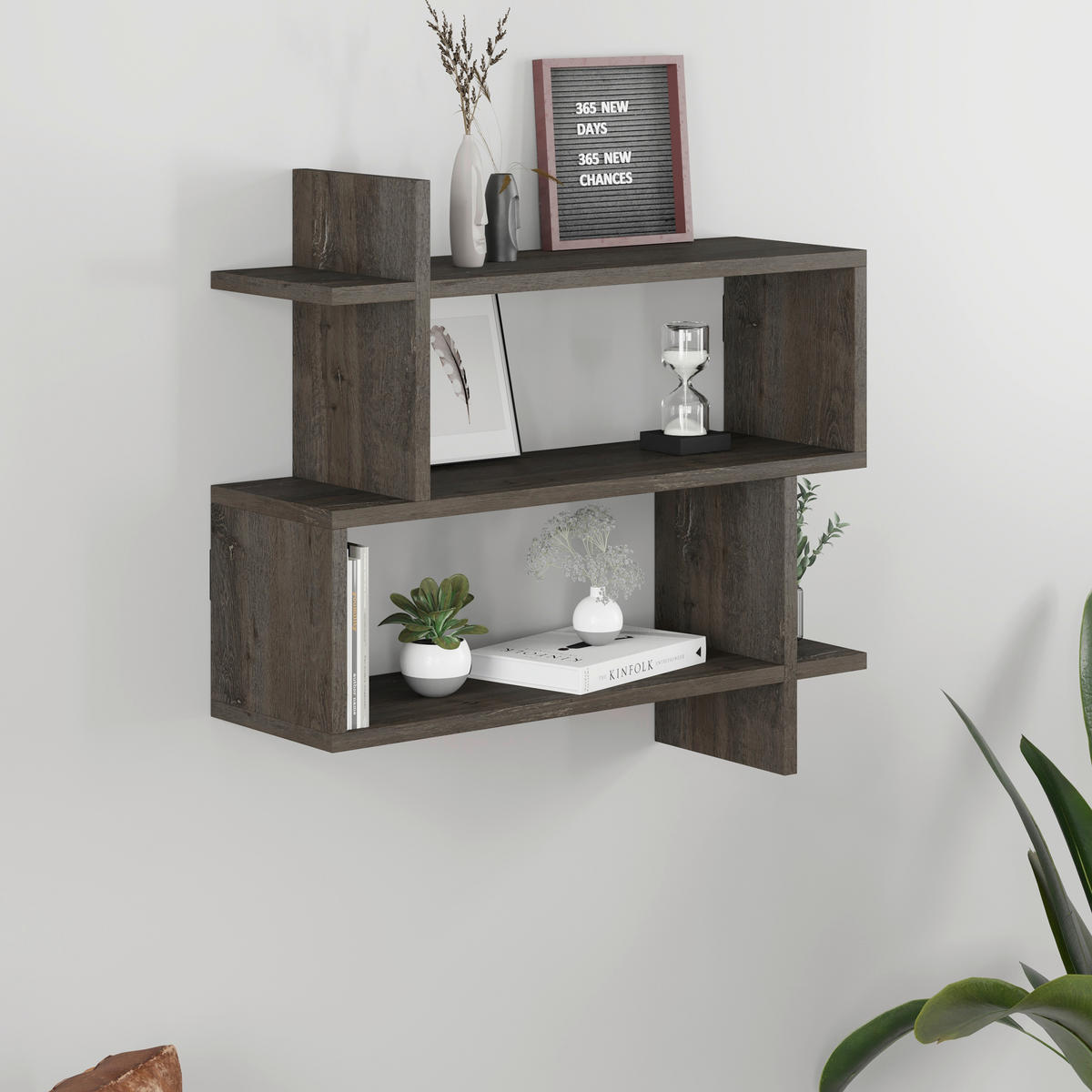 VÄGGHYLLA 70/65/22 cm  - mörkbrun, Design, trämaterial (70/65/22cm) - Livetastic