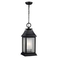 HÄNGLAMPA UTOMHUS Shepherd 22/63 cm  - zinkfärgad, Klassisk, glas/plast (22/63cm) - Elstead Lighting