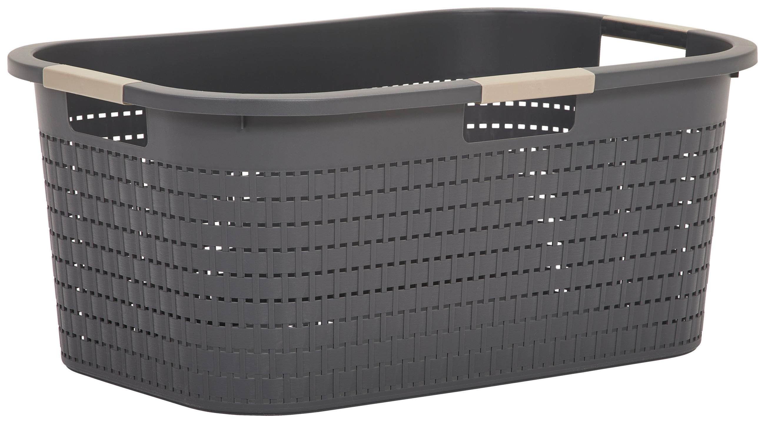 WÄSCHEKORB - Anthrazit, Basics, Kunststoff (58/38,9/25,1cm) - Rotho